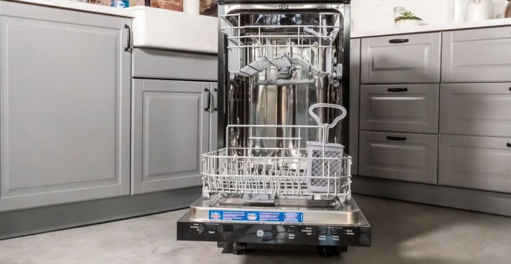 opened GE dishwasher